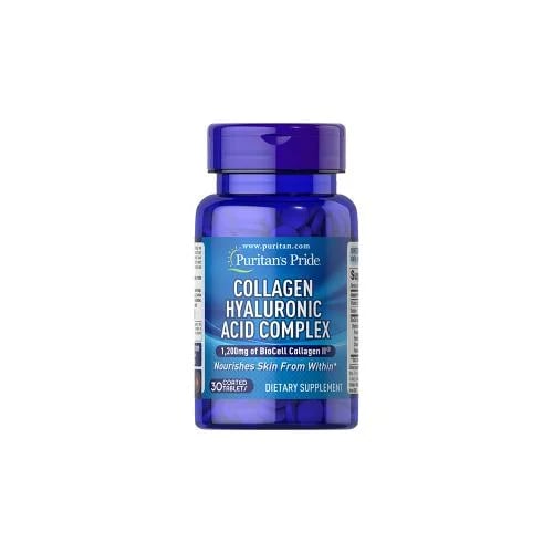 Puritan’s Pride, Collagen Hyaluronic Acid Complex, 1200 mg of BioCell Collagen II, Dietary Supplement - 60 Coated Tablets