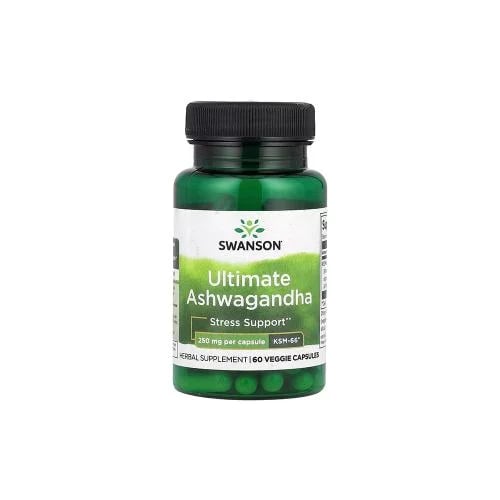 SWANSON, Ultimate Ashwagandhaو Organic KSM-66, 250 mg, Dietary Supplement - 60 Veg Capsules