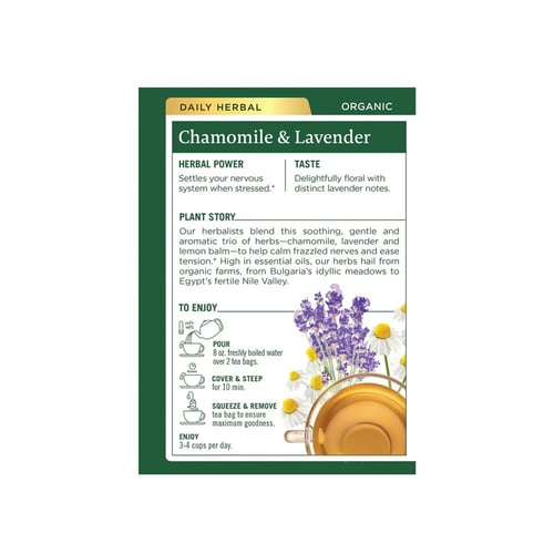 تراديشنل ميديسنلز، شاي البابونج والخزامى (اللافندر...