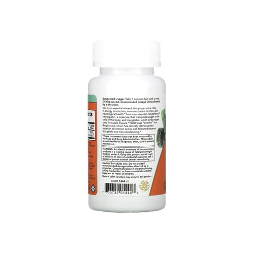 ناو، حديد 36 ملجم، مكمل غذائي - 90 كبسولة نباتية