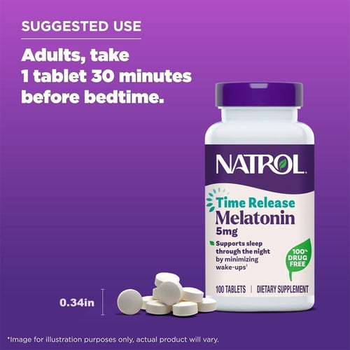 ناترول، أقراص الميلاتونين لنوم هنيء ولفترة أطول، 5...