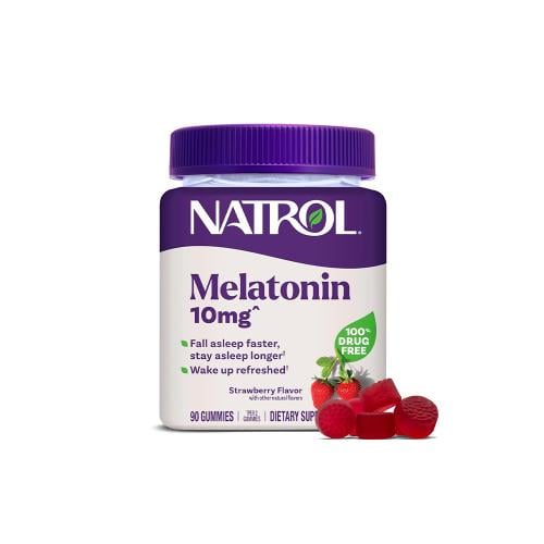 ناترول، ميلاتونين، 10 ملجم، حلوى مضغ بنكهة الفراول...