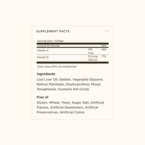 سولجار, زيت كبد الحوت، مصدر لفيتامينات A و D، مكمل...