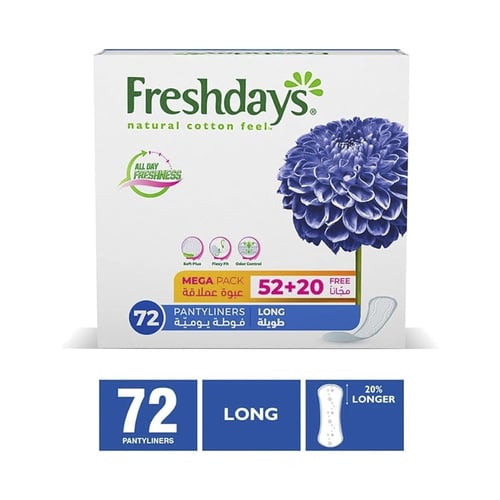 فريش دايز، فوط يومية طويلة - 72 حبة
