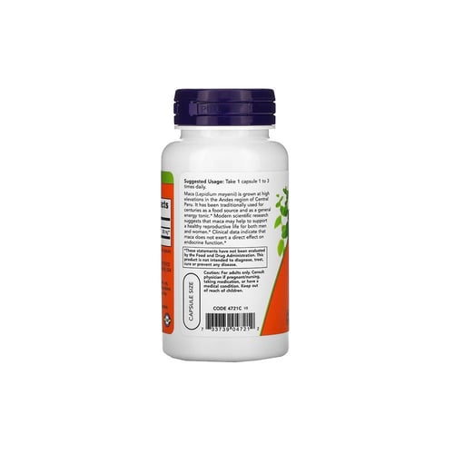 ناو، ماكا 500 ملجم، مكمل غذائي - 100 كبسولة نباتية