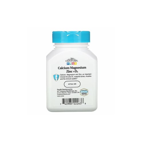 21 سينشري, كالسيوم، مغنيسيوم، زنك وفيتامين دي3، مع...