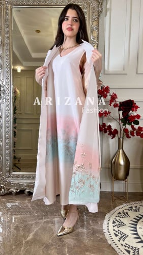 فستان مدرج وردي