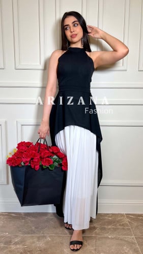 فستان اسود وابيض