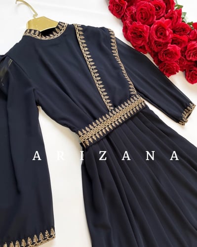 فستان شيفون كحلي رمضاني