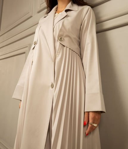 Pleated trench coat