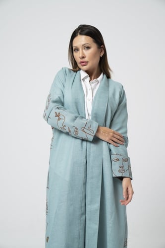 لنن مطرز من الخلف