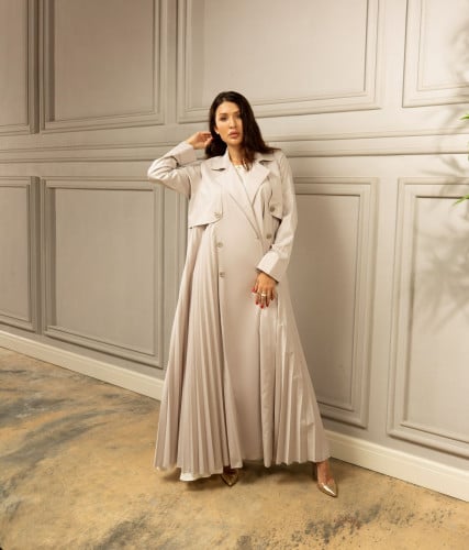 Pleated trench coat