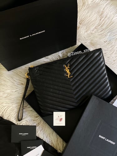 Pouch YSL 30x21 cm black gold