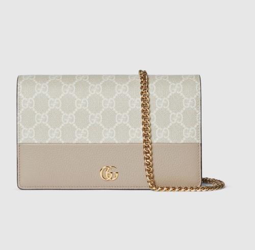 Gucci wallet on chain beige