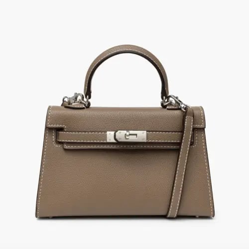 Leather bag cross body size 22 cm