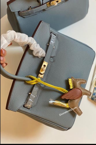 Learher bag 25 or 30 cm baby blue