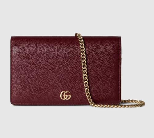 Gucci wallet on chain burgundy