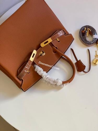 Leather bag 25 or 30 cm Brown