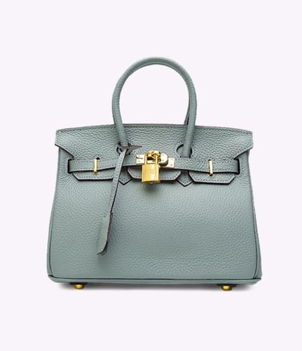 Learher bag 25 or 30 cm baby blue