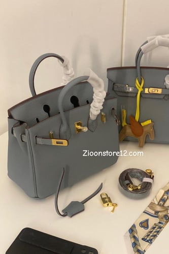 Learher bag 25 or 30 cm baby blue