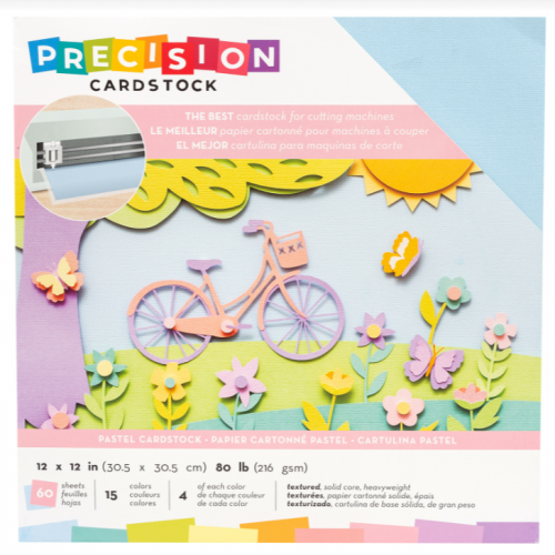 60 ورقة كاردستوك منسوجة ألوان الباستيل - 12×12 إنش