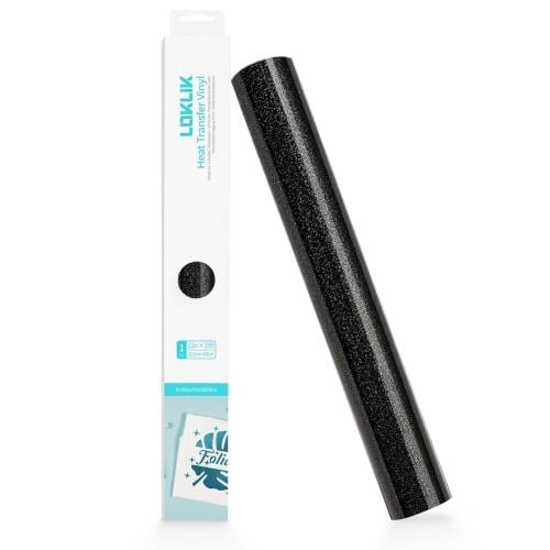 لفة فينيل حراري (أسود جليتر)