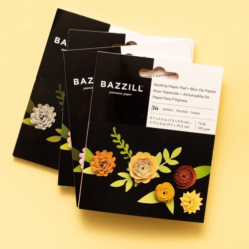 مجموعة لف الورق بشكل أزهار - ألوان أصفر و أحمر