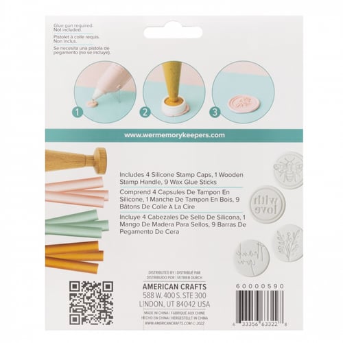 طقم أختام شمعية بأشكال وألوان متنوعة