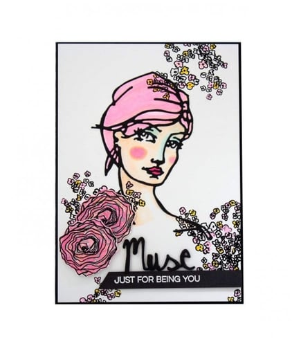 سبيلبينديرز طوابع ختم شفاف - رسم رمزي لفتاة مع عبا...