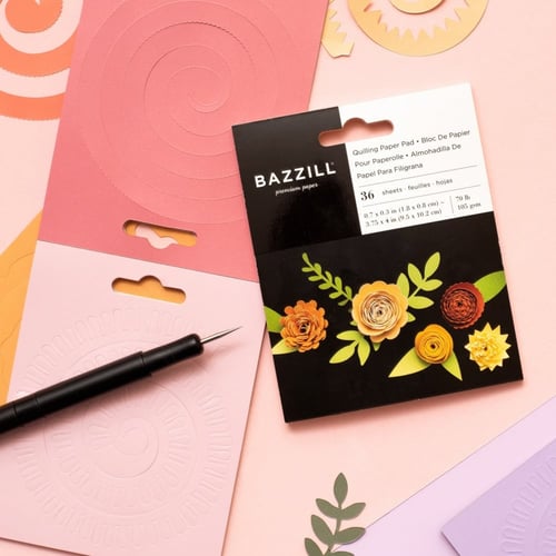 مجموعة لف الورق بشكل أزهار - ألوان أصفر و أحمر