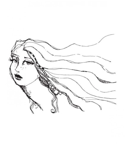 سبيلبينديرز طوابع ختم شفاف رسم فتاة مفلولة الشعر