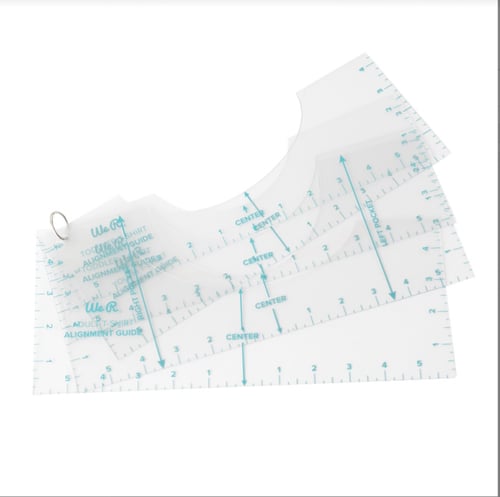 دليل القياسات ومحاذاة الطباعة على التيشيرت - 6 قطع