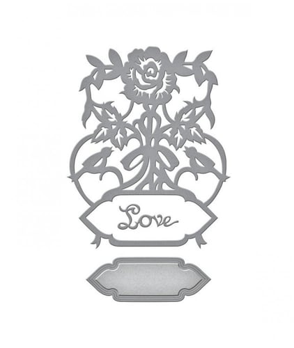 سبيلبينديرز قالب قص شكل وردة وطائر