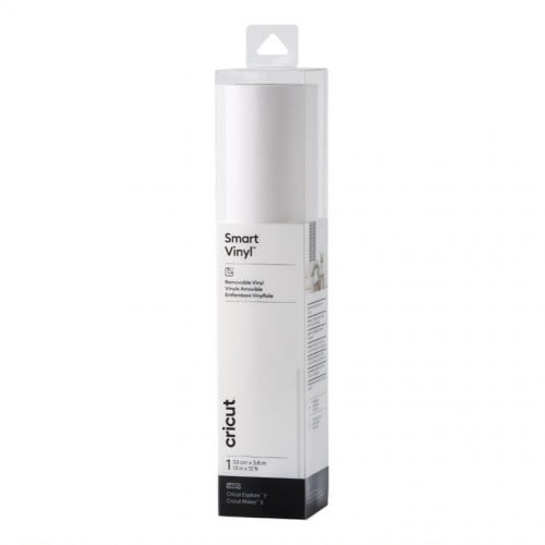 لفة فينيل لاصق قابل للإزالة ذكي (أبيض لامع)