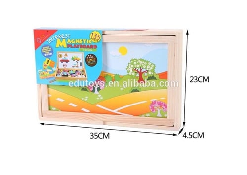 لعبة صندوق السيارات خشبية مغناطيس ..