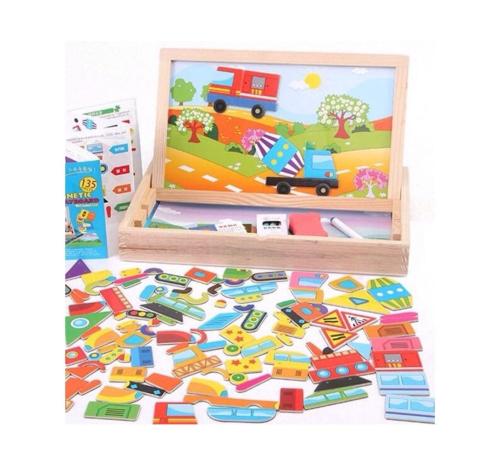 لعبة صندوق السيارات خشبية مغناطيس ..