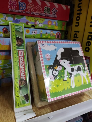 مكعبات خشبية . بازل حيوانات