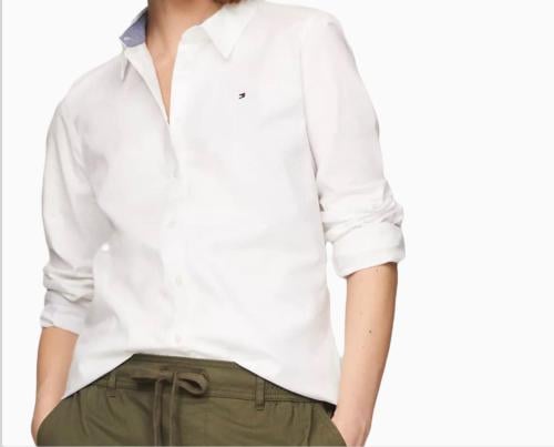 قميص نسائي تومي هيلفيغر (Tommy Hilfiger) ابيض قطن...