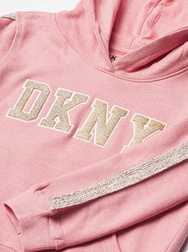طقم مواليد وردي قطن ربيعي دكني Dkny