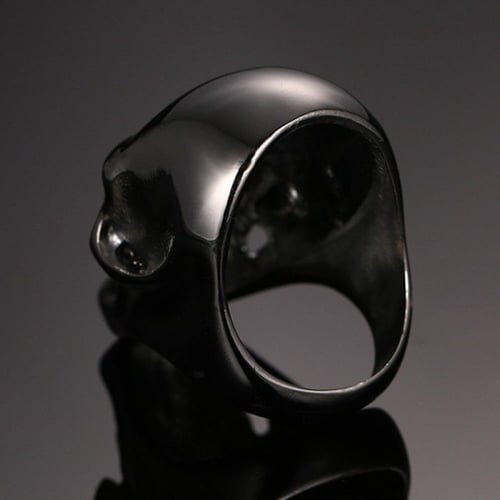 خاتم جمجمة تيتانيوم اسود