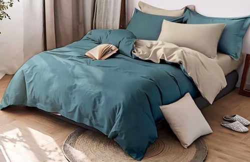 بكج مرتبة كلاسيك مقاس 160×200سم وطقم مفرش ملون فند...