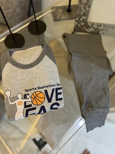 بيجامة خريفي للجنسين رمادي