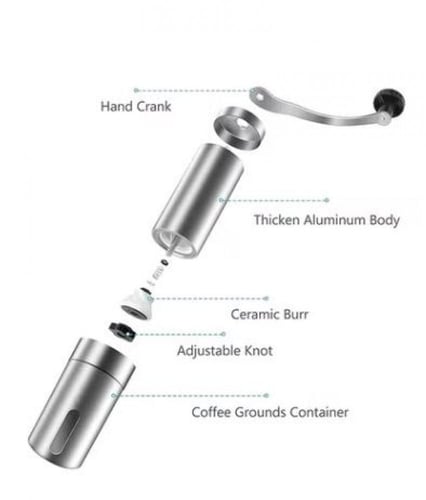 مطحنة قهوة يدوية ستانليس ستيل مقاوم للصدا