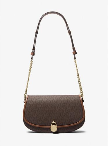مايكل كورس Mila Medium Signature Logo Messenger Ba...
