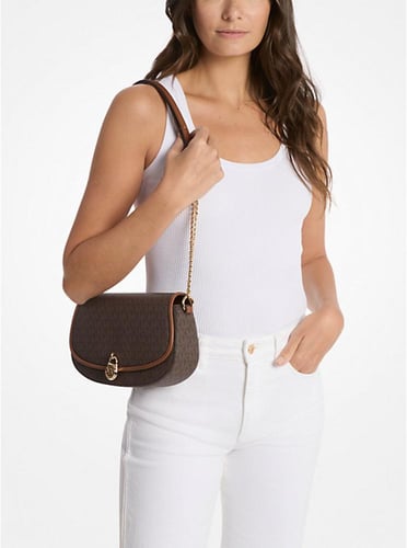 مايكل كورس Mila Medium Signature Logo Messenger Ba...