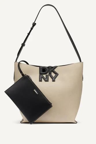 Dkny NICOLE DENIM LOGO BUCKET BAG medium-sized shoulder bag, made to order, 3-4 weeks.