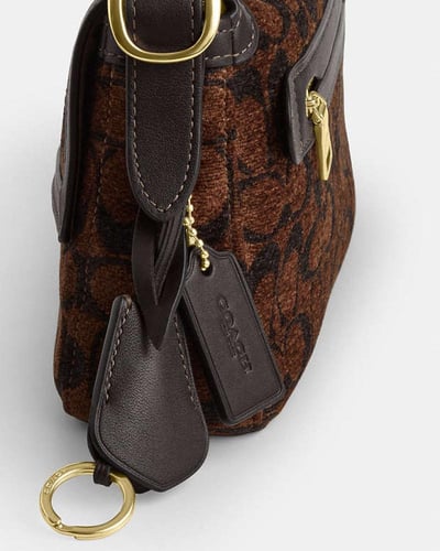 كوتش Etta Small Flap Shoulder Bag In Signature Che...