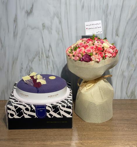 باقة ورد& كيكه اني وداني حجم كبير