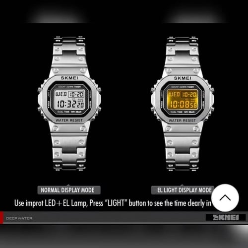 ساعة فضية سكمي Digital Watch SKMEI