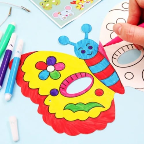 عيديات تلوين الاقنعة للاطفال